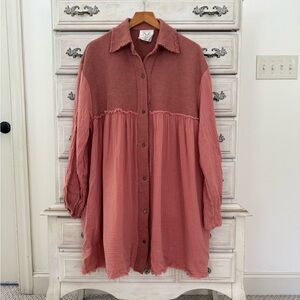 Vici Pink Button-Up Dress